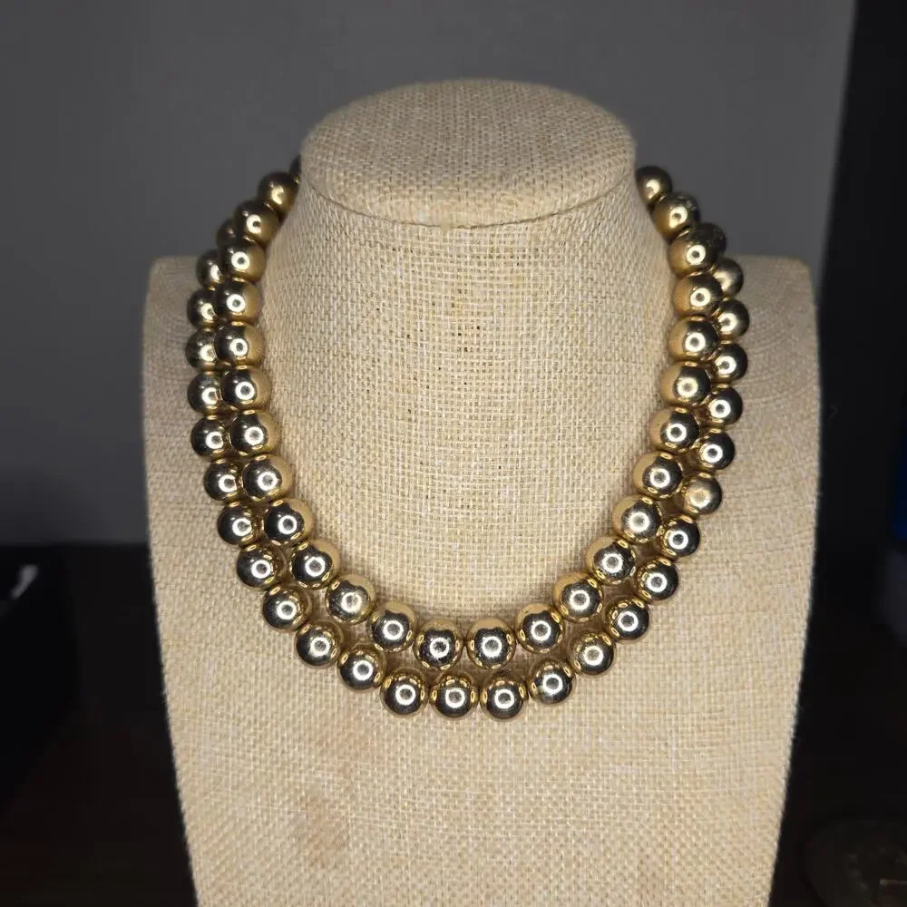 Monet Gold-Tone Two-Strand Beaded Necklace